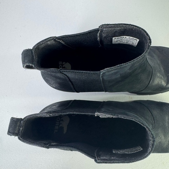 Sorel Women's Joan of Arctic Wedge III Chelsea boots in black leather size 11 - Picture 7 of 11
